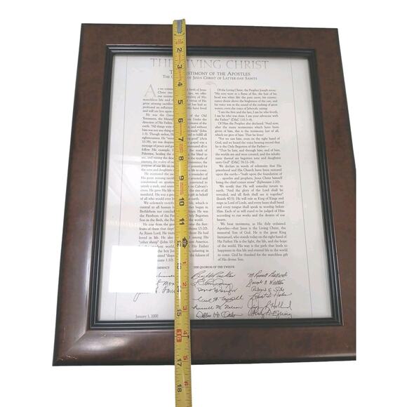 LDS Wall Hanging The Living Christ Proclamation Wood Framed 17x14 Jesus Savior - Picture 3 of 6